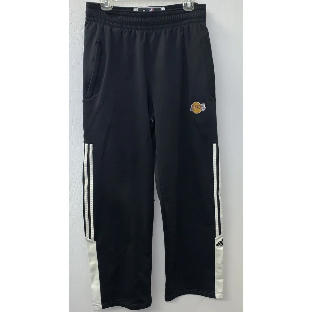Team Issued Adidas LA Lakers NBA Sweatpants Players Black White Drew League Sz L